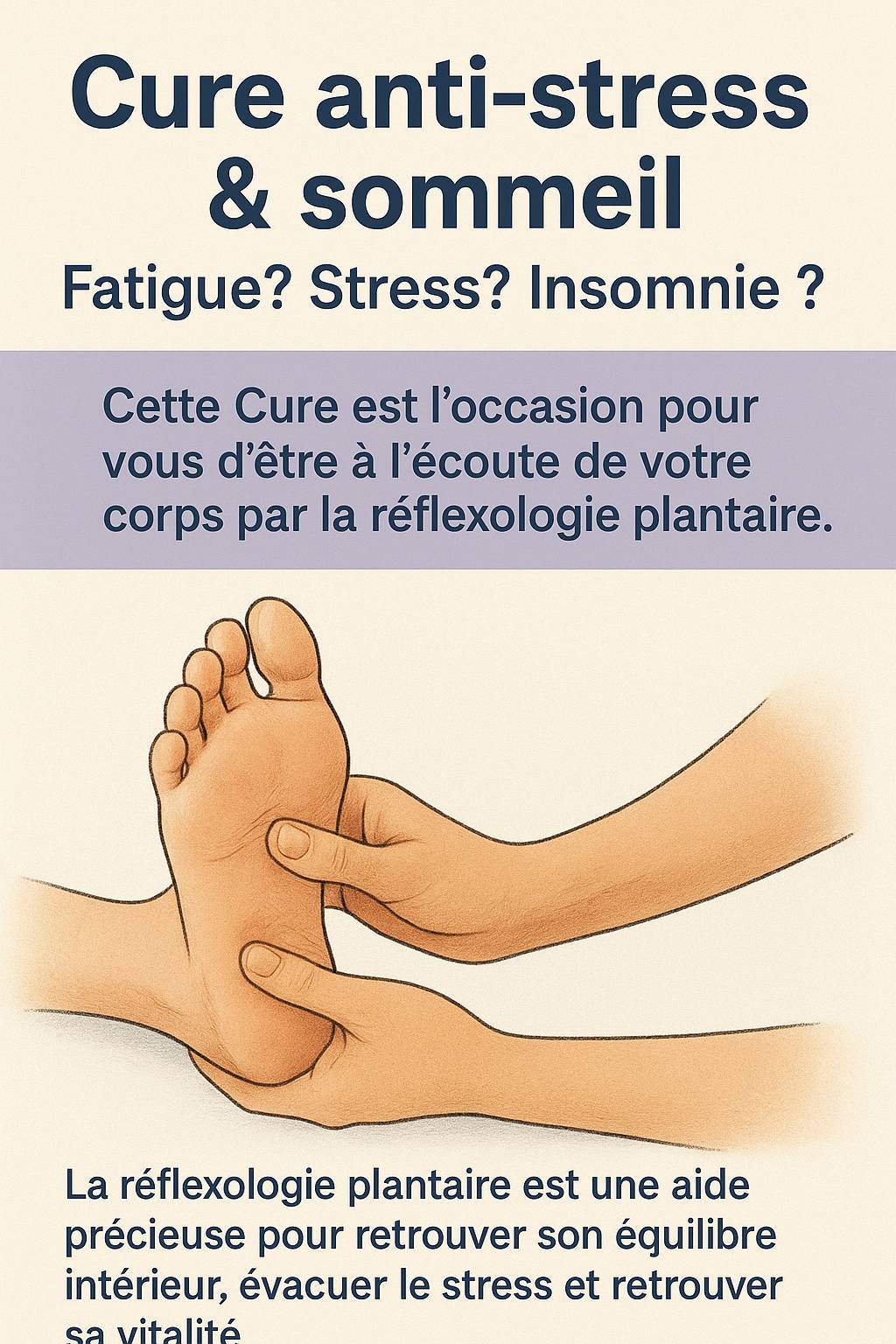 Cure anti stress et sommeil Cure anti stress et sommeil réflexologie plantaire